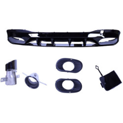 Diffuser compatibel met Mercedes CLA C118 X118 W118 AMG line zwarte uitlaatsierstukken rond