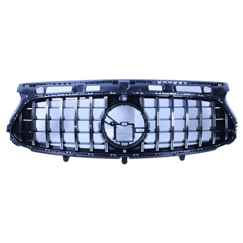 Grille kompatibel med Mercedes-Benz GLA H247 2020-2023 krom med frontkamera med AMG line-pakke