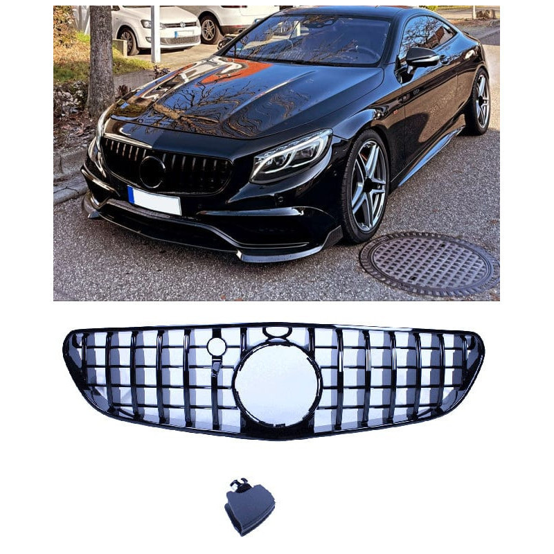 Grill kompatibel med mercedes-benz s coupe 63/65 amg 2015-2017 sort c217