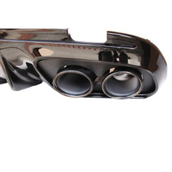Diffuser Mercedes W205 S205 AMG Line dual black round exhaust tips (3)
