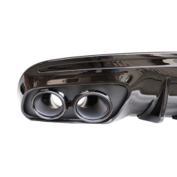 Difusor trasero compatible con Mercedes W205 S205 AMG línea de doble negro redondo de escape pieza de ajuste