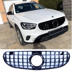 Grelha para mercedes-benz facelift glc - glc coupé off-road 2020-2023 preto brilhante