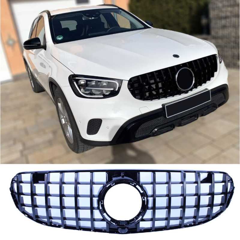 Grelha para mercedes-benz facelift glc - glc coupé off-road 2020-2023 preto brilhante