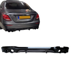 Diffuser compatible with Mercedes E Class W213 S213 for glossy black round exhaust tips