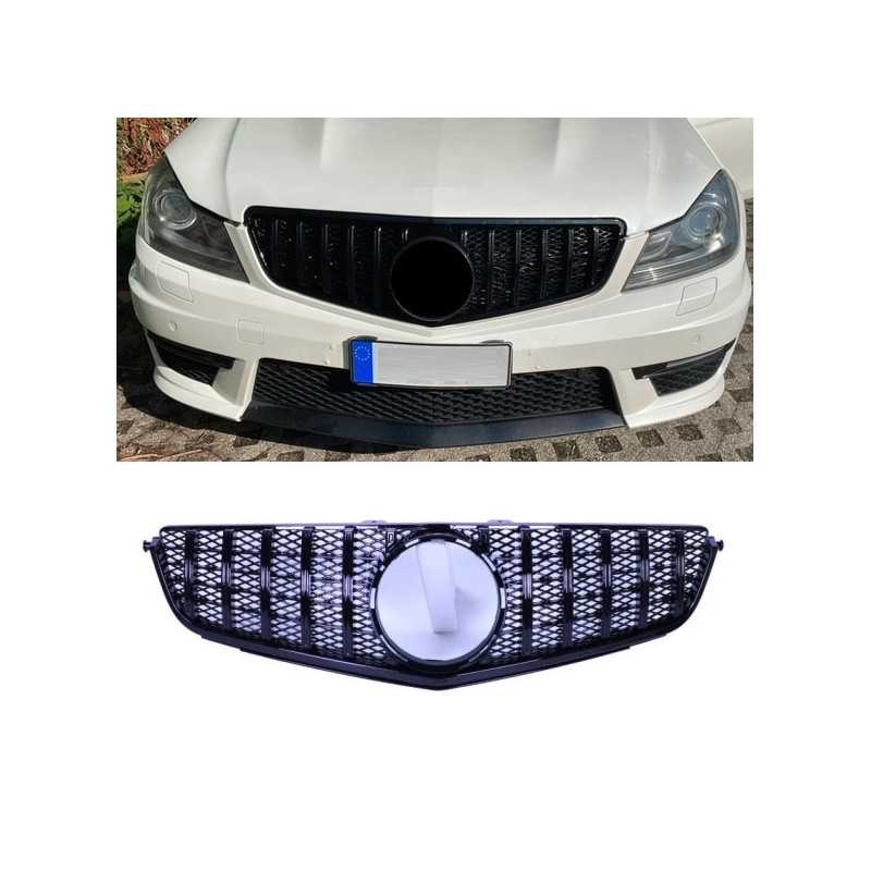 Grill compatible with mercedes w204 c63 amg facelift black