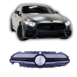 Grille pour Mercedes CLS C257 noir brillant barre verticale