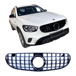 Grill for mercedes-benz facelift glc - glc coupe off-road 2020-2023 glossy black