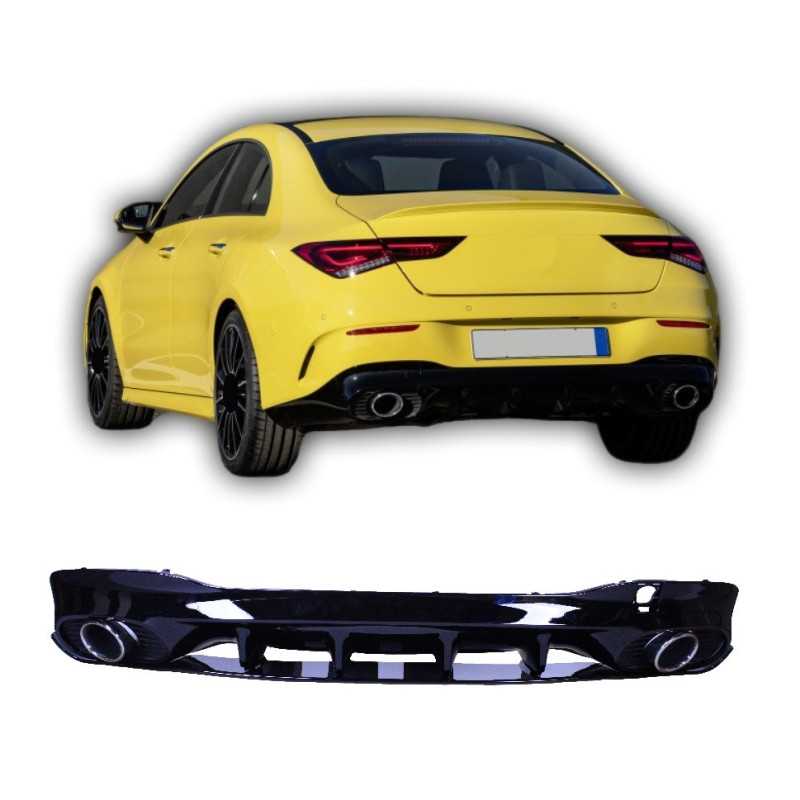 Diffusore compatibile con Mercedes CLA C118 X118 W118 AMG Line cromato con finiture di scarico tonde