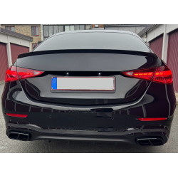 Trunk spoiler compatible with Mercedes C class W206 glossy black sport