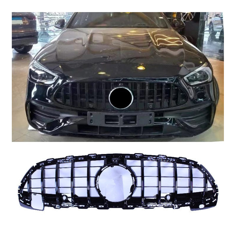 Grill compatible with Mercedes C class W206 glossy black