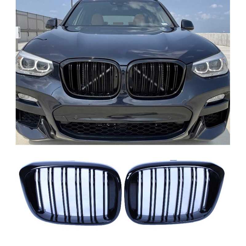 Grill nieren compatibel met BMW X3 G01 glanzend zwart enkele spijlen