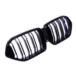 Riñón de la parrilla compatible con BMW X6 G06 2018+ barras dobles negro brillante