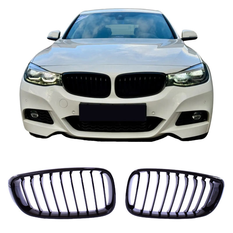 Režģa niere saderīga ar BMW 3. sērijas F34 spīdīgi melna ar vienu līniju