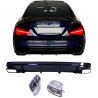 Difusor trasero para Mercedes CLA45 C117 X117 2014-2018 doble cromado puntas de escape
