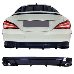 Diffusor kompatibel mit Mercedes CLA45 C117 X117 2013-2016 doppelte schwarze Auspuffspitzen