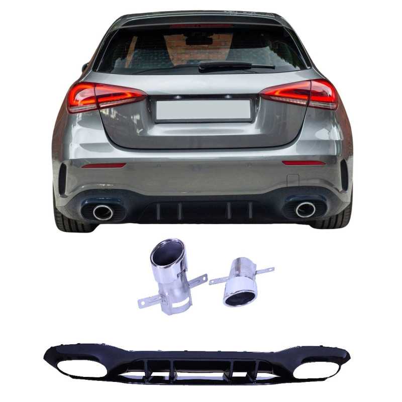 Difusor compatível com as ponteiras de escape cromadas do Mercedes Classe A W177 hatchback 2019+ A35