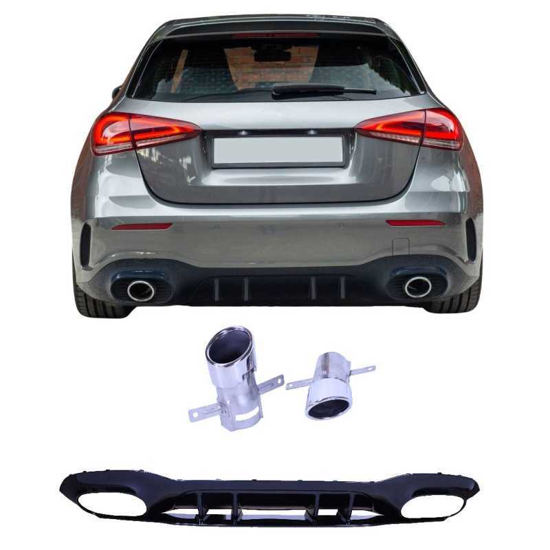 Difusor Mercedes Clase A W177 Hatchback 2019+ A35 embellecedores de escape cromados