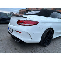 Diffuser Mercedes C-Klasse Coupé Cabrio C205 A205 AMG Line dubbele zwarte ronde uitlaatsierstukken (6)