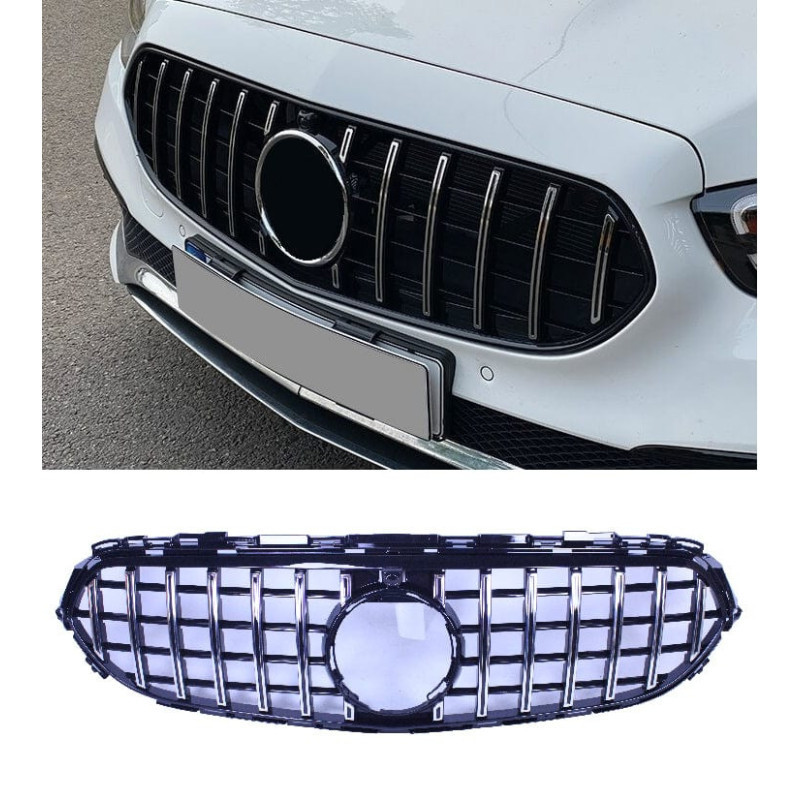 Calandre compatible avec mercedes e w213 s213 facelift sans amg line package chrome camera frontale