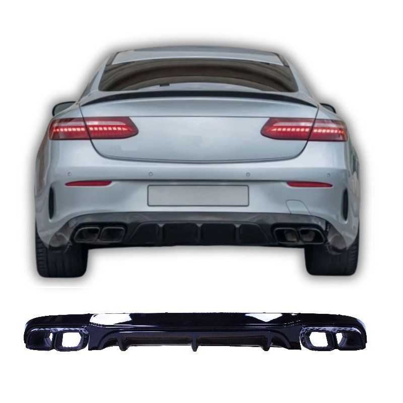 Difusor trasero delantero con puntas de escape en negro brillante Mercedes E Coupé descapotable C238 A238