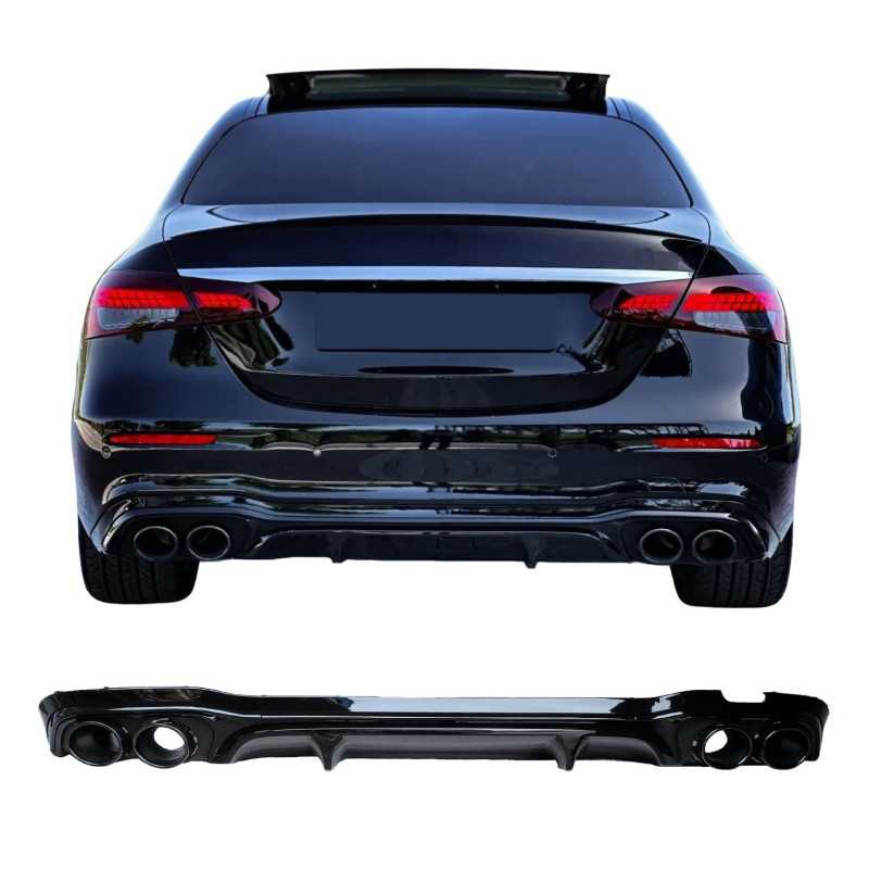 Diffusor kompatibel med Mercedes E-Klasse W213 S213 Gloss Black Round Exhaust Trims