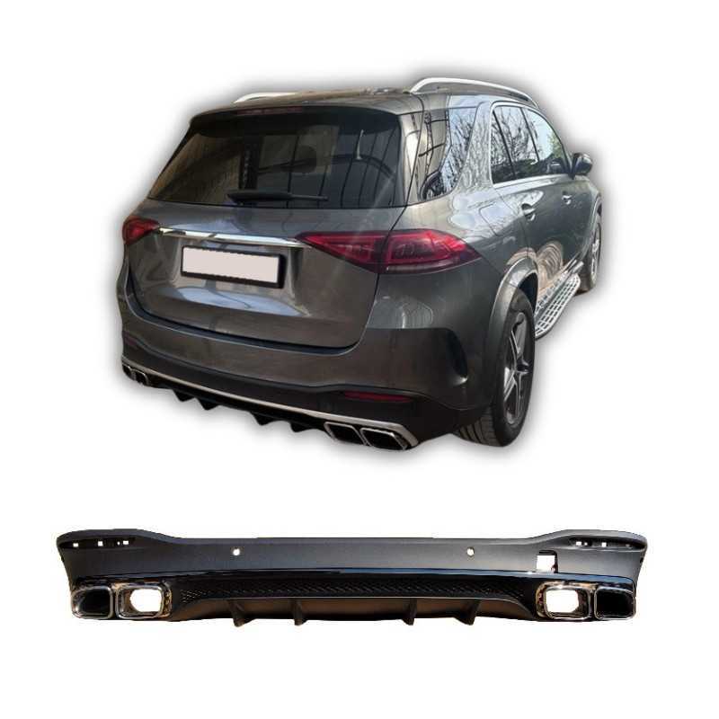 Difusor Mercedes GLE W167 2019+ con dobles embellecedores de escape cromados