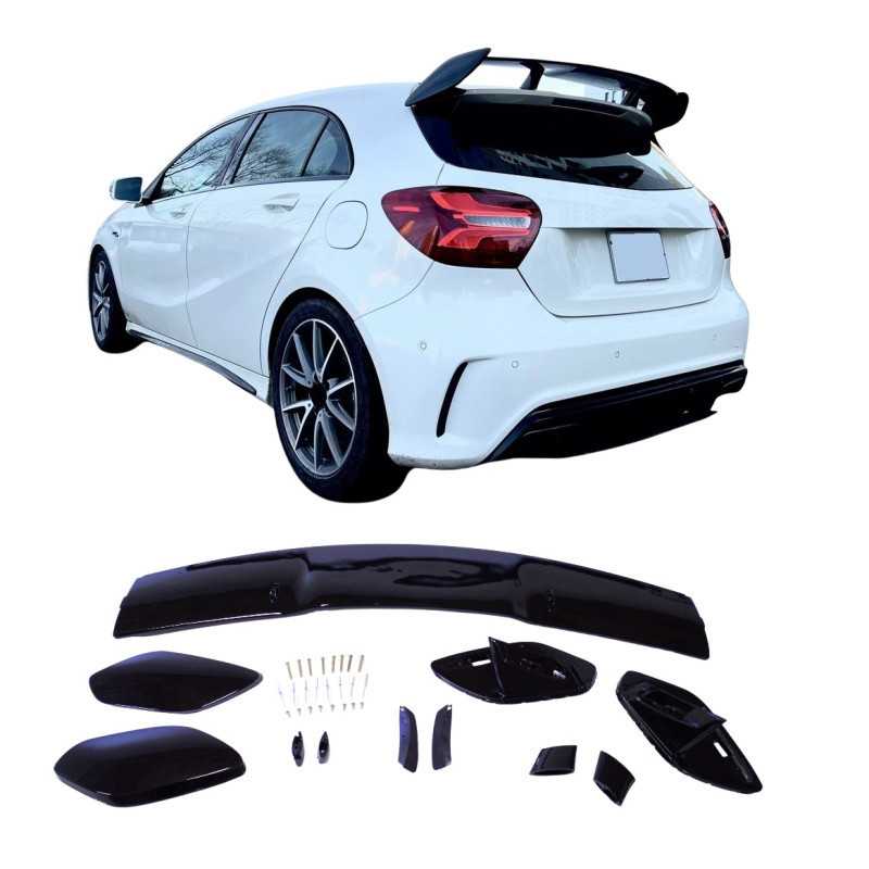 Roof spoiler compatible with Mercedes A class W176 gloss black