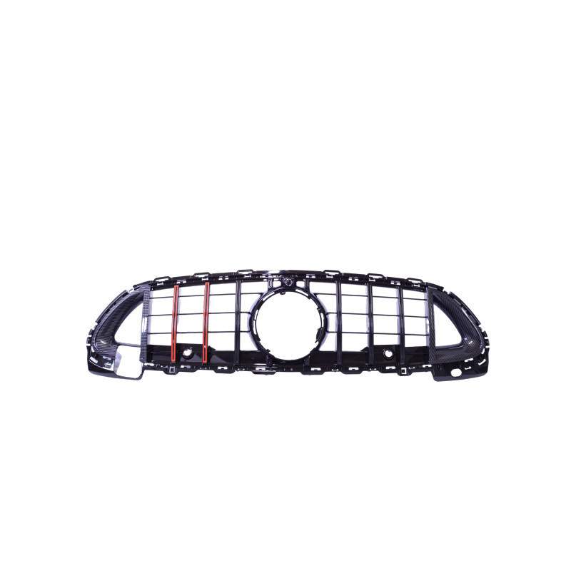 Grill compatible with Mercedes C Class W206 Sedan AMG-Line Carbon Look + Red Strips