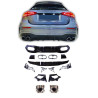 Diffuser voor Mercedes A-klasse W177 hatchback 2019+ dubbele verchroomde ronde uitlaatuiteinden