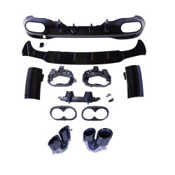 Diffuser compatible with Mercedes CLA C118 X118 W118 AMG line double black exhaust trim tube