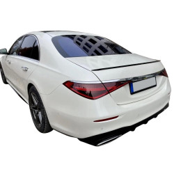 Trunk spoiler compatible with Mercedes S Class W223 gloss black