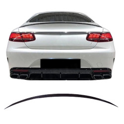 Bagagerumsspoiler kompatibel med Mercedes S-klasse C217 Coupe Cabrio blank sort