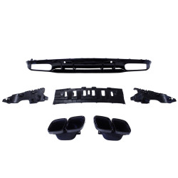 Difusor trasero para Mercedes W205 Clase C berlina y familiar con terminales de escape negros