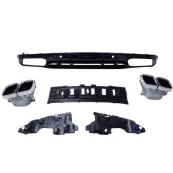 Difusor com ponteiras de escape cromadas Mercedes W205 Classe C Sedan e Carrinha (2)