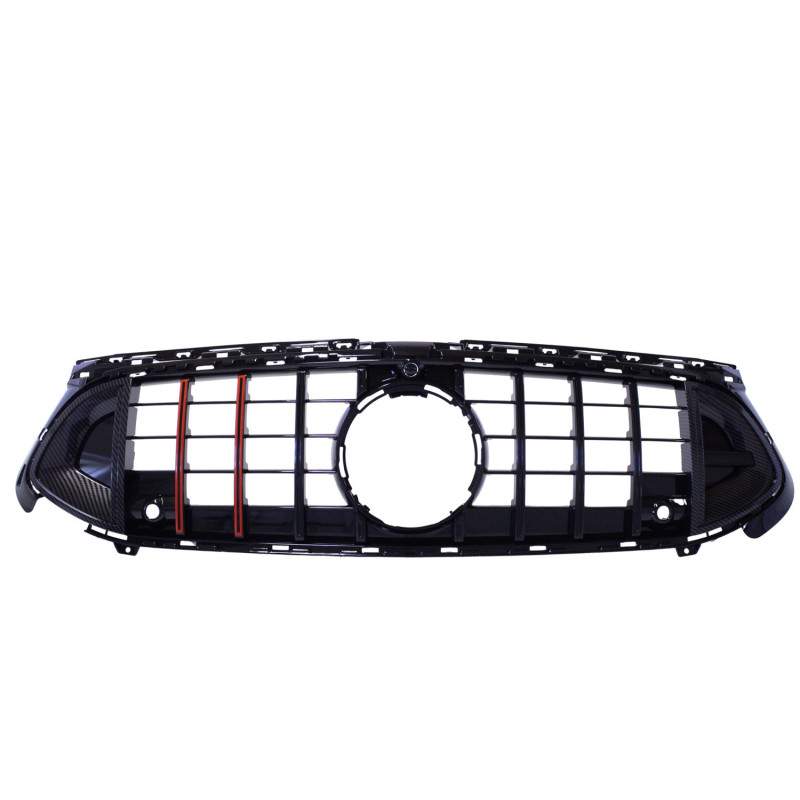 Grill til Mercedes W177 A-klasse med røde striber og carbon-look