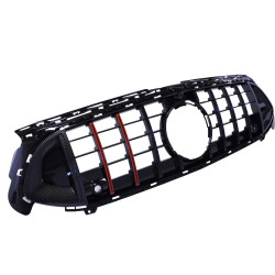 Grill for Mercedes W177 A class with red stripes and carbon look