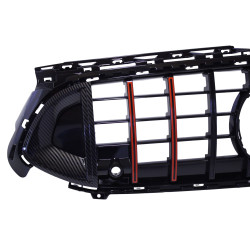Calandre pour Mercedes W177 classe A avec bandes rouges et look carbone