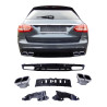 Diffuser with chrome exhaust trim compatible with Mercedes W205 C class sedan and br