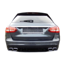 Diffusor mit verchromter Auspuffblende passend für Mercedes W205 C-Klasse Limousine und Br
