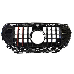 Calandre Mercedes Classe E W214 noir brillant avec bandes rouges