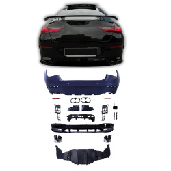 Heckstoßstange mit Heckdiffusor kompatibel mit Mercedes CLA C118 mit PDC