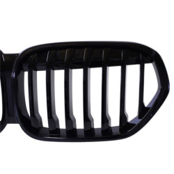 Kidney grille compatible with BMW X1 Facelift F48 single bars gloss black