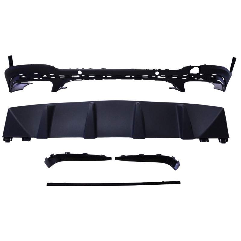 (DEEL) Diffuser voor Mercedes GLC SUV X253 Facelift met zwarte uitlaatpijpen