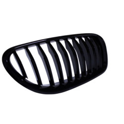 Grilă cu rinichi compatibilă cu BMW Seria 6 F13 Coupé F12 Cabriolet F06 Gran Coupé negru lucios cu bare simple