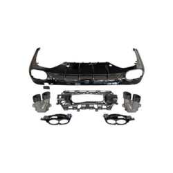 Difusor compatible con tubos de escape redondos Mercedes Clase E W214 negro brillante