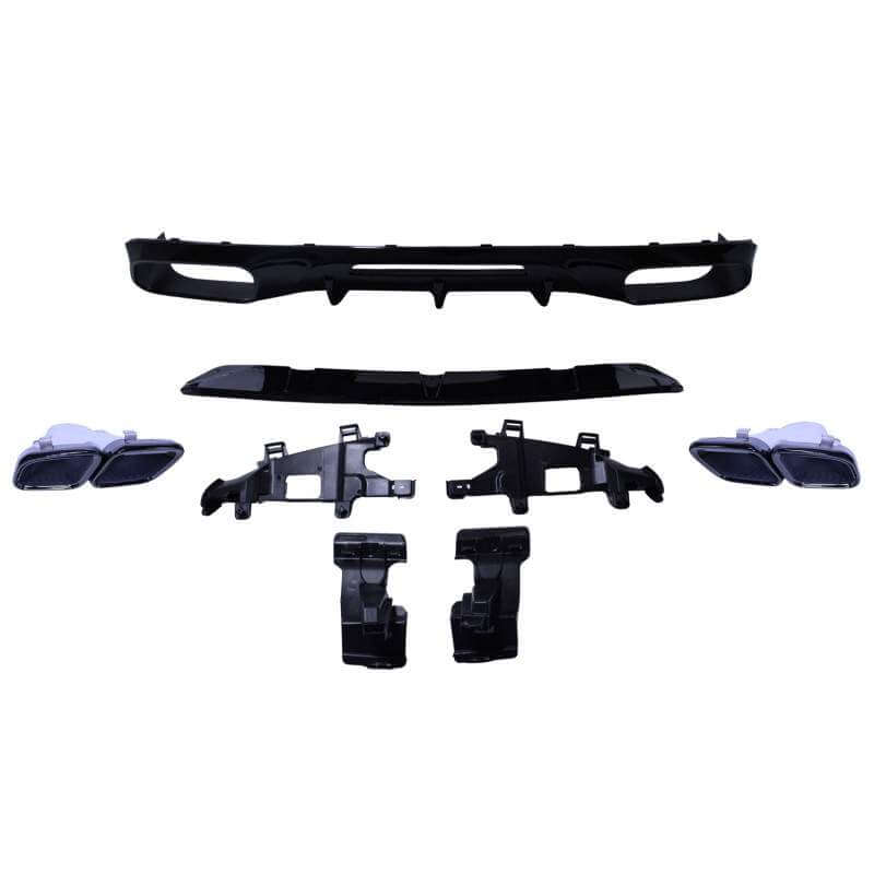 Diffusor med udstødningsliste i blank sort til Mercedes CLS W218 nyt look