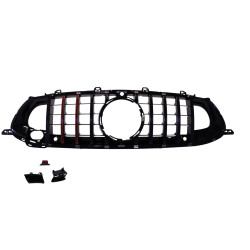 Grill Mercedes AMG GT Facelift 4-ukselisele mudelile W290 X290, must, punase viimistlusega