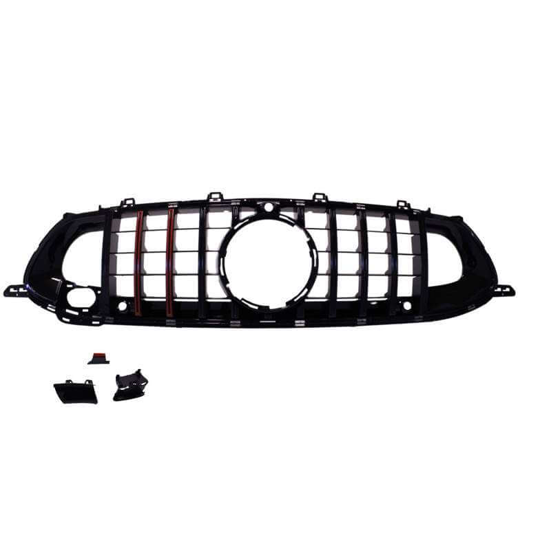 Grelha para Mercedes AMG GT Facelift de 4 portas W290 X290, preta com acabamento em vermelho