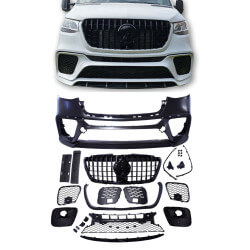 Εμπρός προφυλακτήρας Mercedes-Benz Sprinter W907 2019+ με μαύρη γρίλια για προβολείς ομίχλης