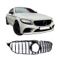 Parrilla compatible con Mercedes-Benz Clase C W205 facelift con cámara frontal negro brillante